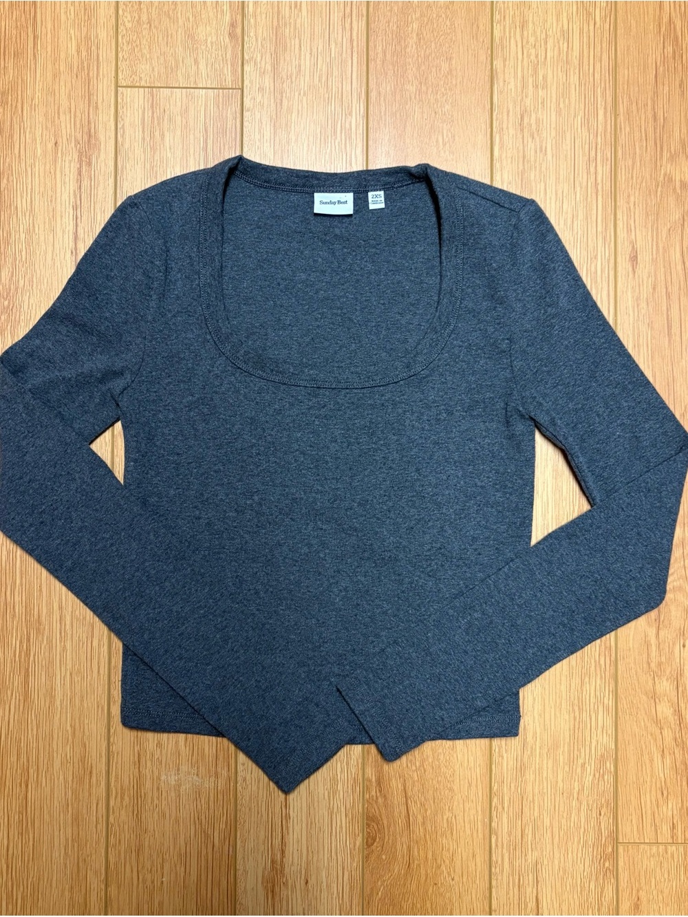 Sunday Best Charcoal Scoop Neck Long Sleeve Top